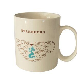 Starbucks Coffee Cup Mug 18oz Teal Mermaid Siren